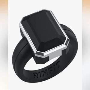 Rinfit Black and Silver Silicon Ring